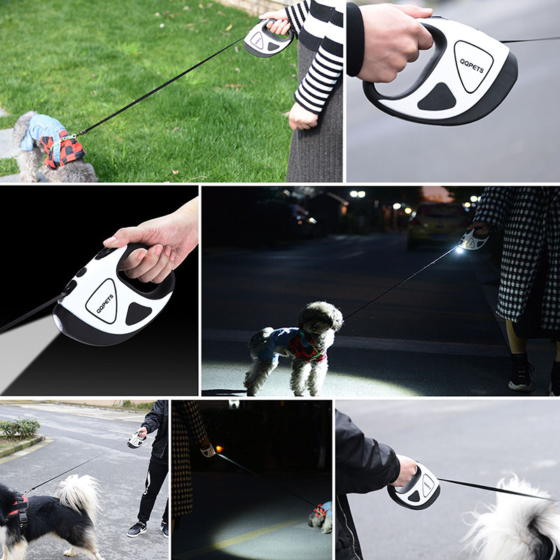 Pet Dog Automatic Retractable Fiber Leash Night Safety LED Shining Automatic Stretching Dog Hand Holding Rope Pet Supplies - Image 3